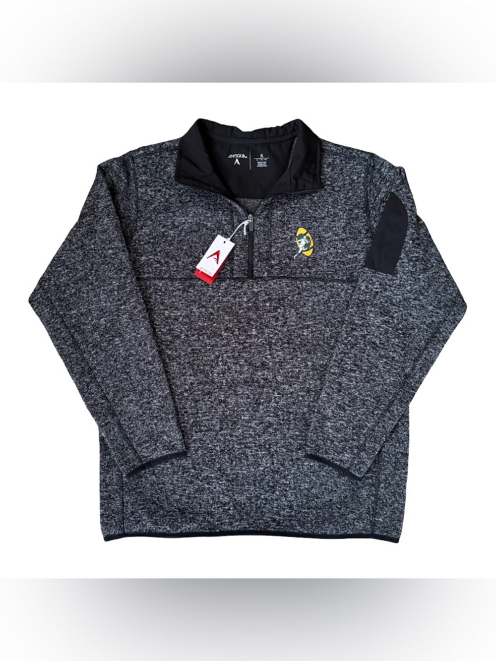 Antigua NFL Green Bay Packers Fortune Quarter-Zip Pullover Heather XL
